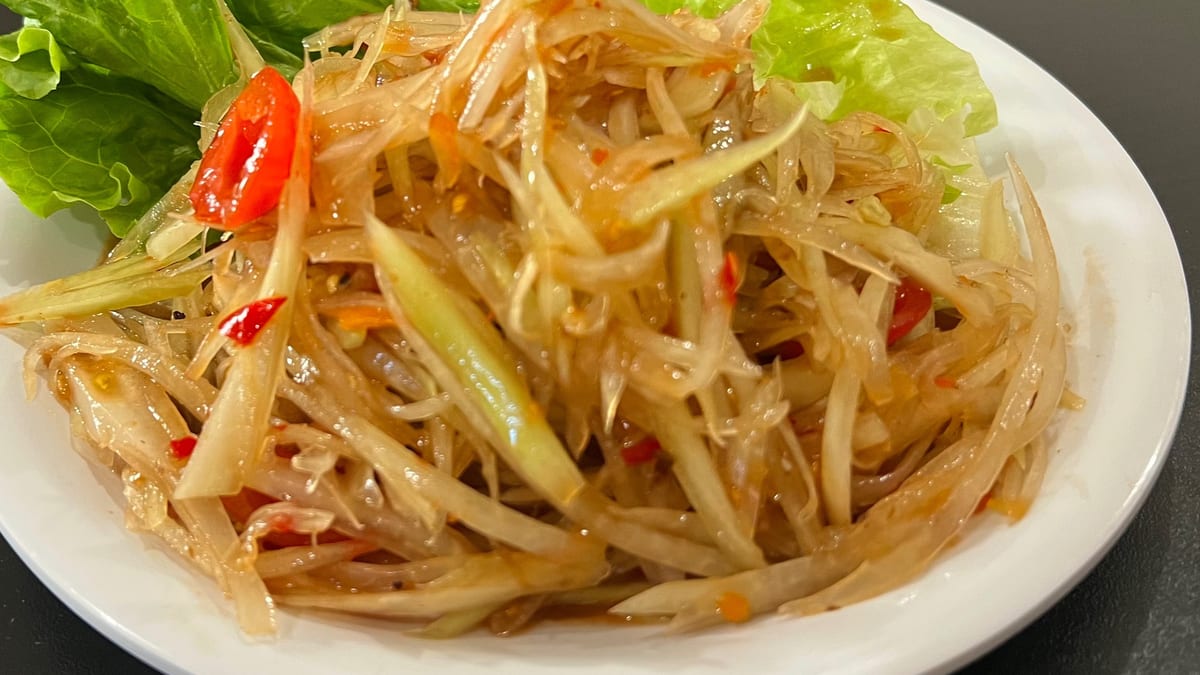 The spicy papaya salad