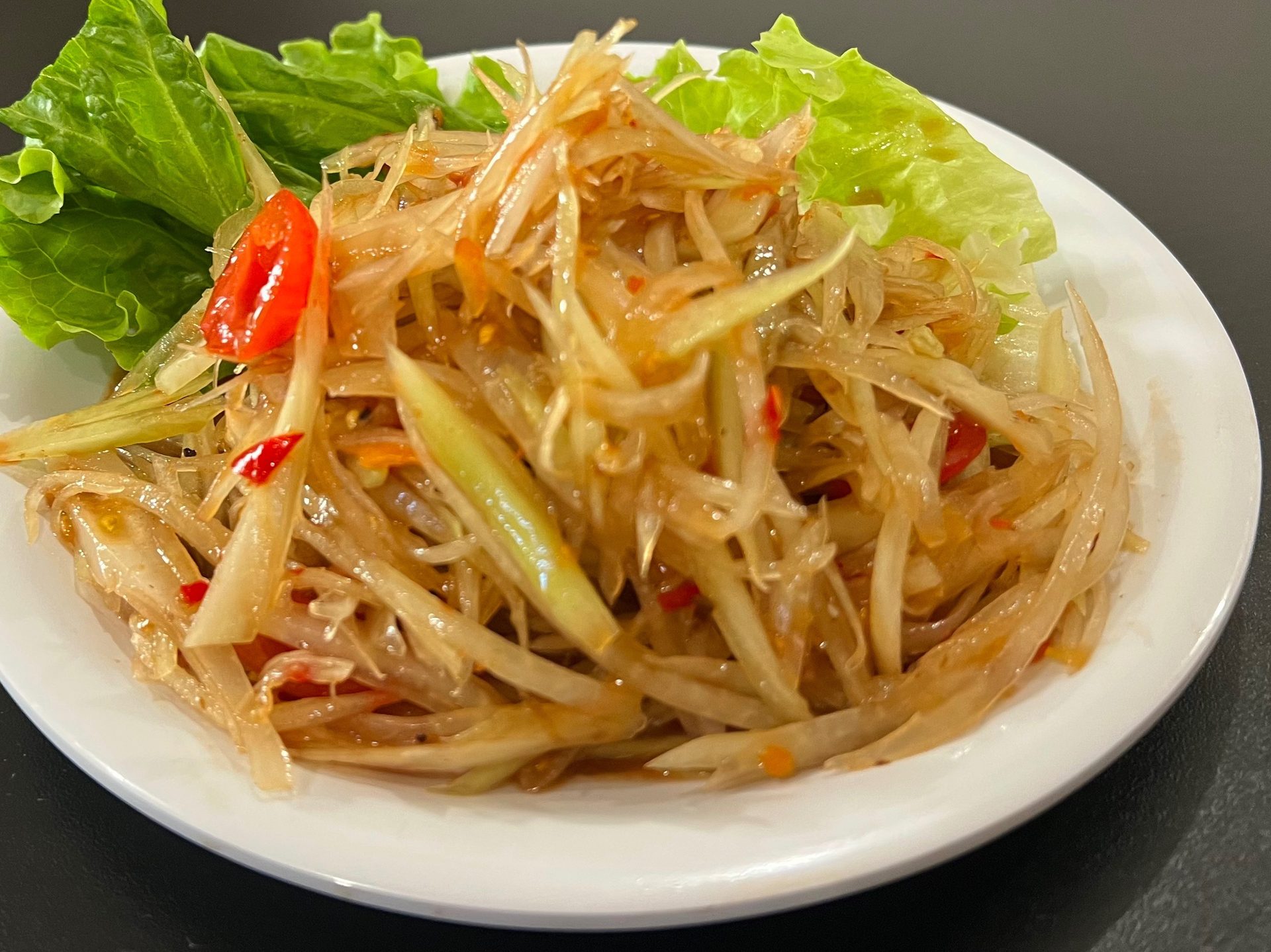 The spicy papaya salad